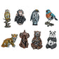 Set of Eight Brown White And Black Resin Wilderness Tabletop Sculpture