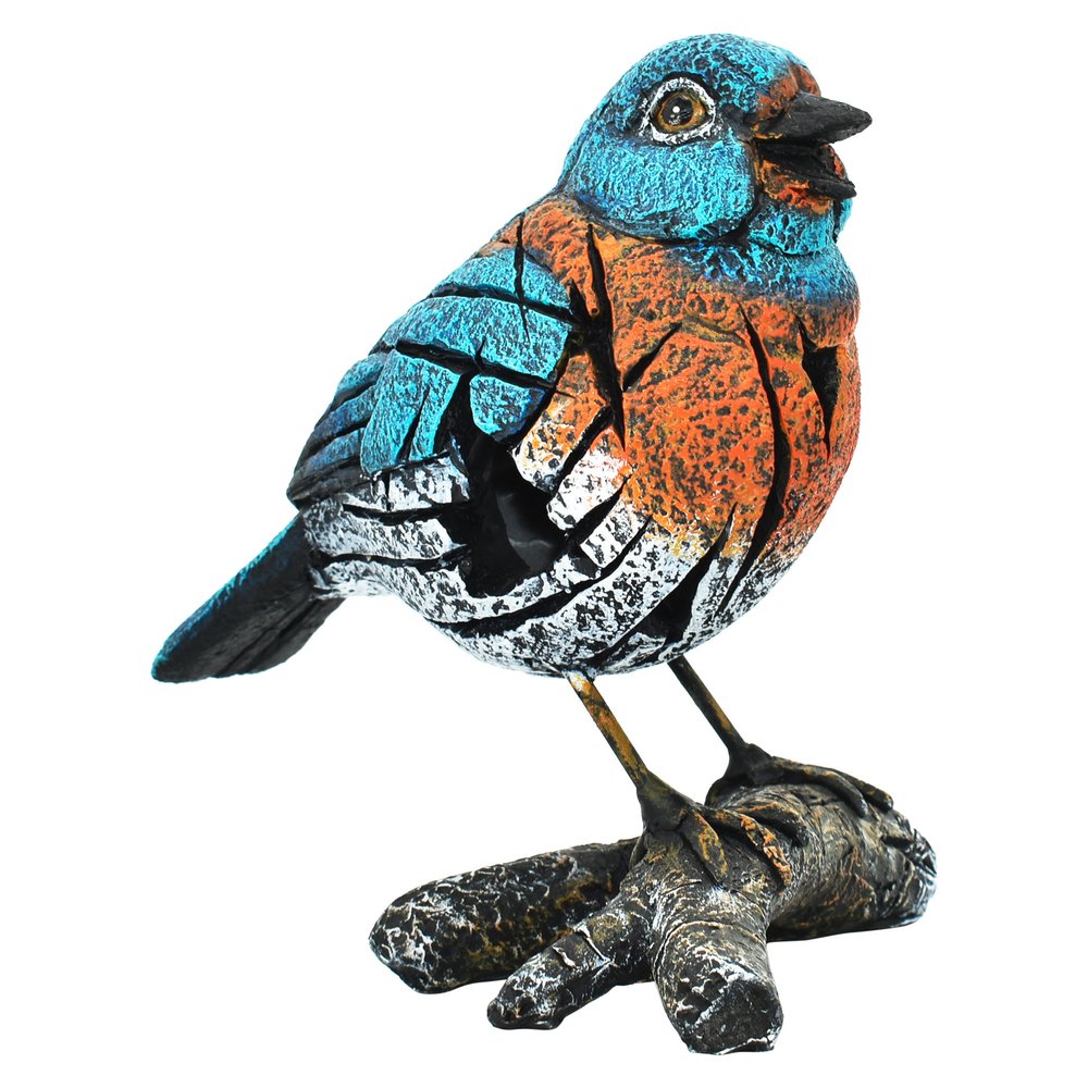 5" Blue Orange And White Resin Bird Tabletop Sculpture