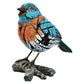 5" Blue Orange And White Resin Bird Tabletop Sculpture