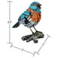 5" Blue Orange And White Resin Bird Tabletop Sculpture