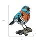 5" Blue Orange And White Resin Bird Tabletop Sculpture