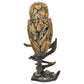 8" Brown Yellow And White Resin Owl Tabletop Sculpture