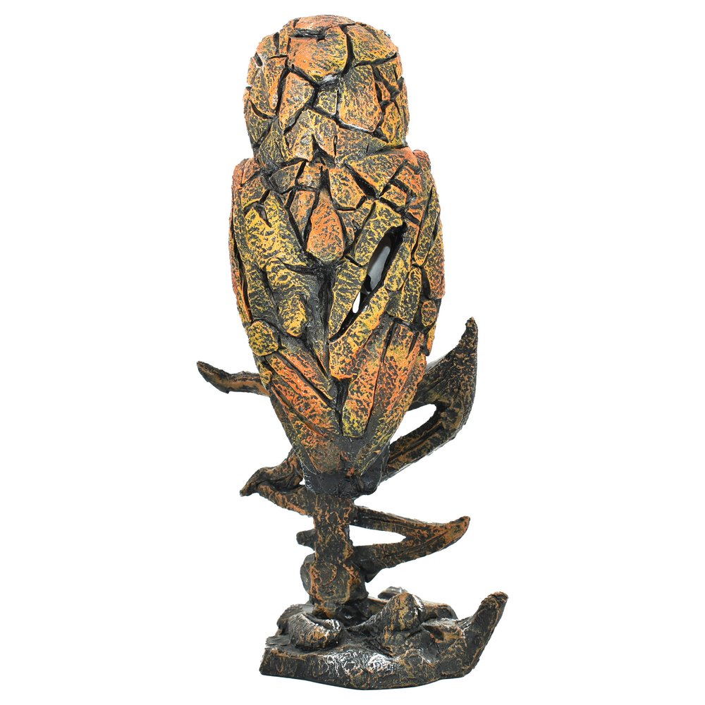 8" Brown Yellow And White Resin Owl Tabletop Sculpture