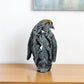 6" Black Blue And Orange Resin Penguin Tabletop Sculpture