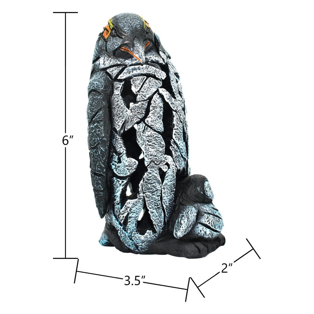 6" Black Blue And Orange Resin Penguin Tabletop Sculpture