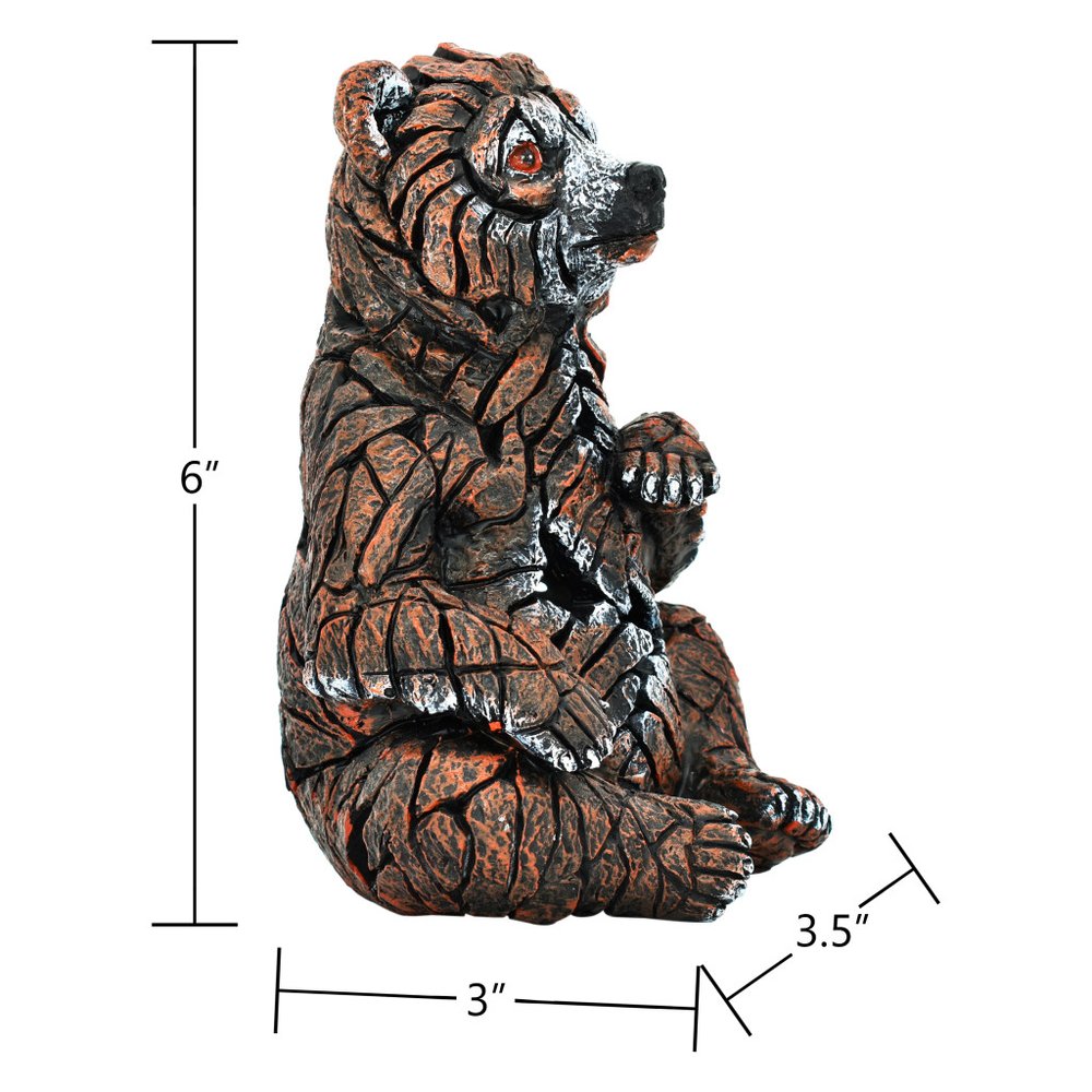 6" Brown White And Black Resin Bear Tabletop Sculpture