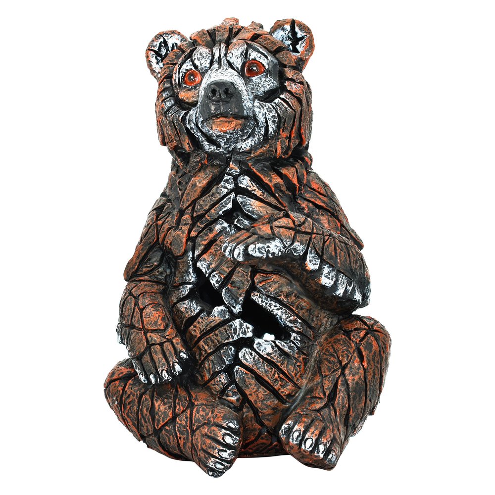 6" Brown White And Black Resin Bear Tabletop Sculpture