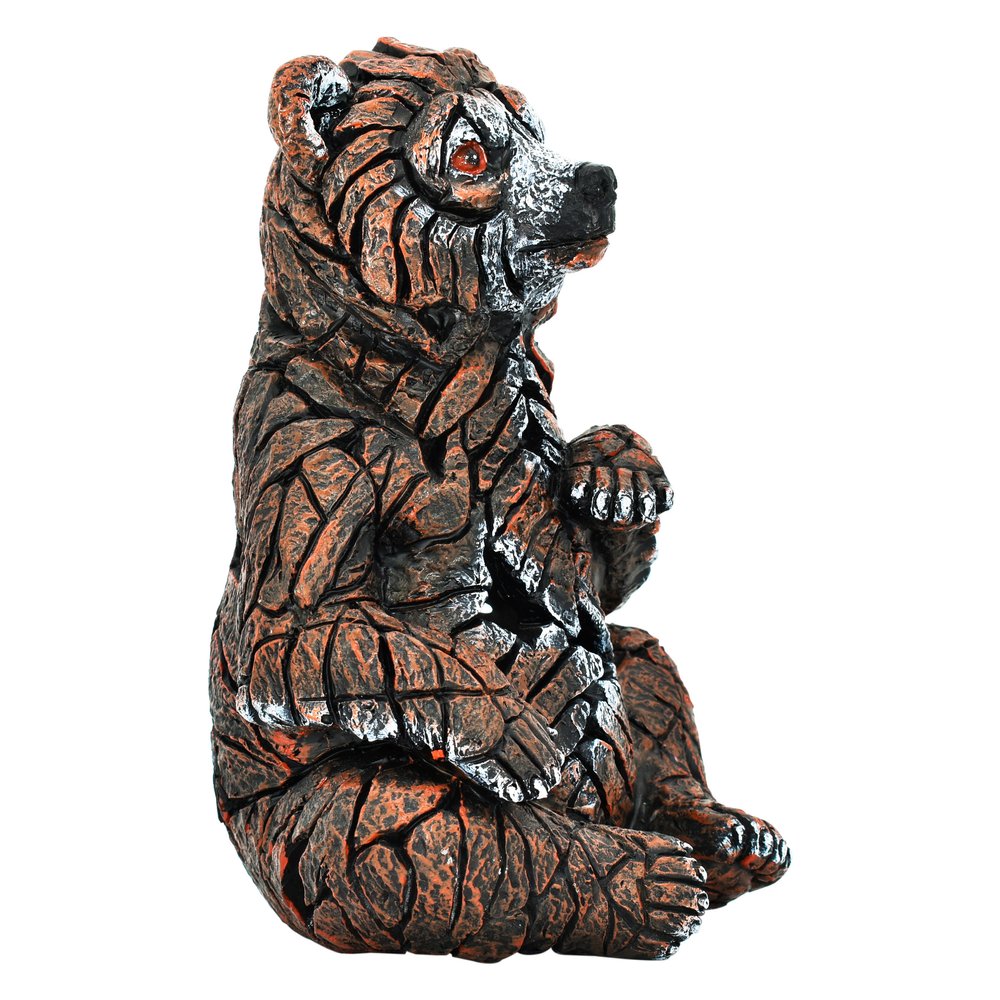 6" Brown White And Black Resin Bear Tabletop Sculpture
