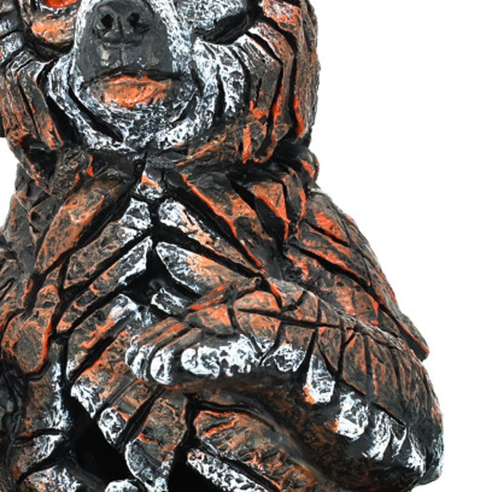 6" Brown White And Black Resin Bear Tabletop Sculpture