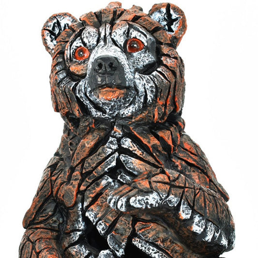 6" Brown White And Black Resin Bear Tabletop Sculpture