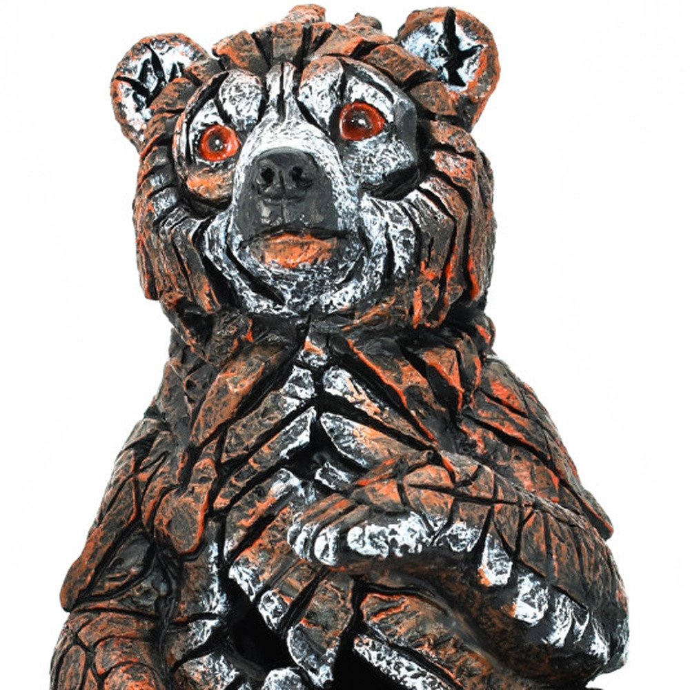 6" Brown White And Black Resin Bear Tabletop Sculpture