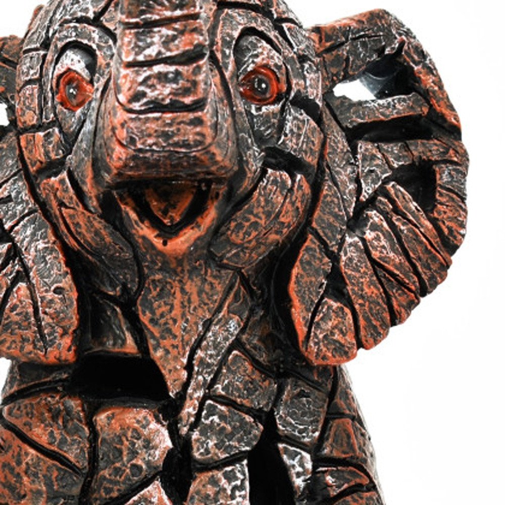 6" Brown And White Resin Elephant Tabletop Sculpture