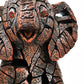6" Brown And White Resin Elephant Tabletop Sculpture