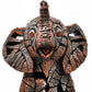 6" Brown And White Resin Elephant Tabletop Sculpture