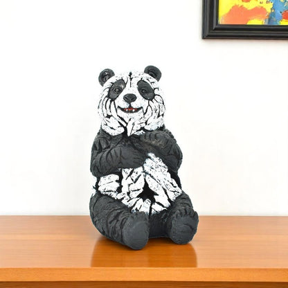 6" Black And White Resin Panda Tabletop Sculpture