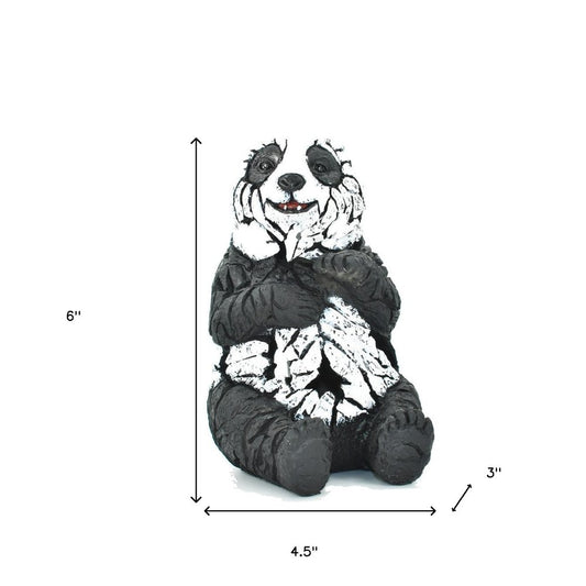 6" Black And White Resin Panda Tabletop Sculpture
