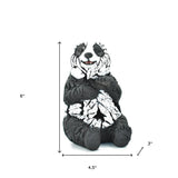 6" Black And White Resin Panda Tabletop Sculpture