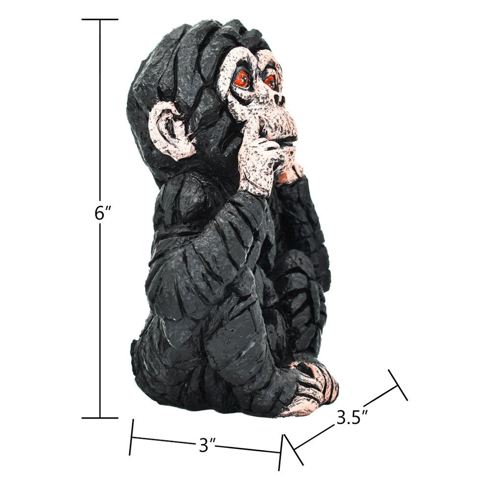 6" Brown Pink And Red Resin Monkey Tabletop Sculpture