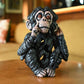 6" Brown Pink And Red Resin Monkey Tabletop Sculpture