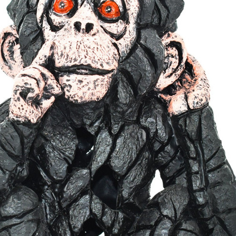 6" Brown Pink And Red Resin Monkey Tabletop Sculpture