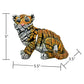 5" Orange White And Black Resin Tiger Tabletop Sculpture