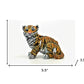 5" Orange White And Black Resin Tiger Tabletop Sculpture