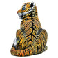 5" Orange White And Black Resin Tiger Tabletop Sculpture