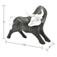 5" Black And Silver Resin Bull Tabletop Sculpture