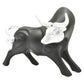 5" Black And Silver Resin Bull Tabletop Sculpture