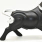 5" Black And Silver Resin Bull Tabletop Sculpture