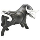 5" Black And Silver Resin Bull Tabletop Sculpture