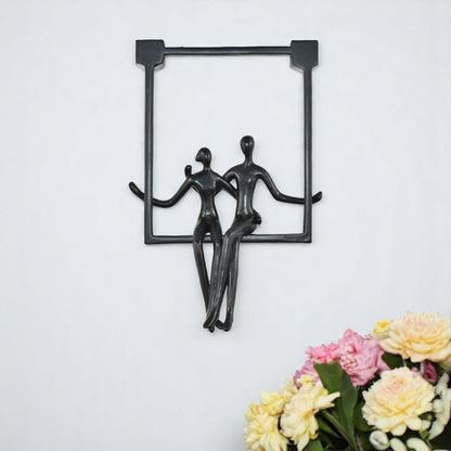 7" Black Resin People Tabletop Sculpture