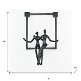 7" Black Resin People Tabletop Sculpture