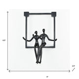 7" Black Resin People Tabletop Sculpture
