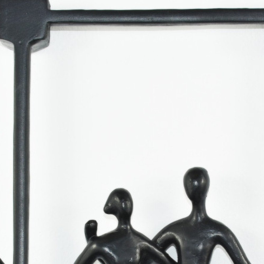 7" Black Resin People Tabletop Sculpture