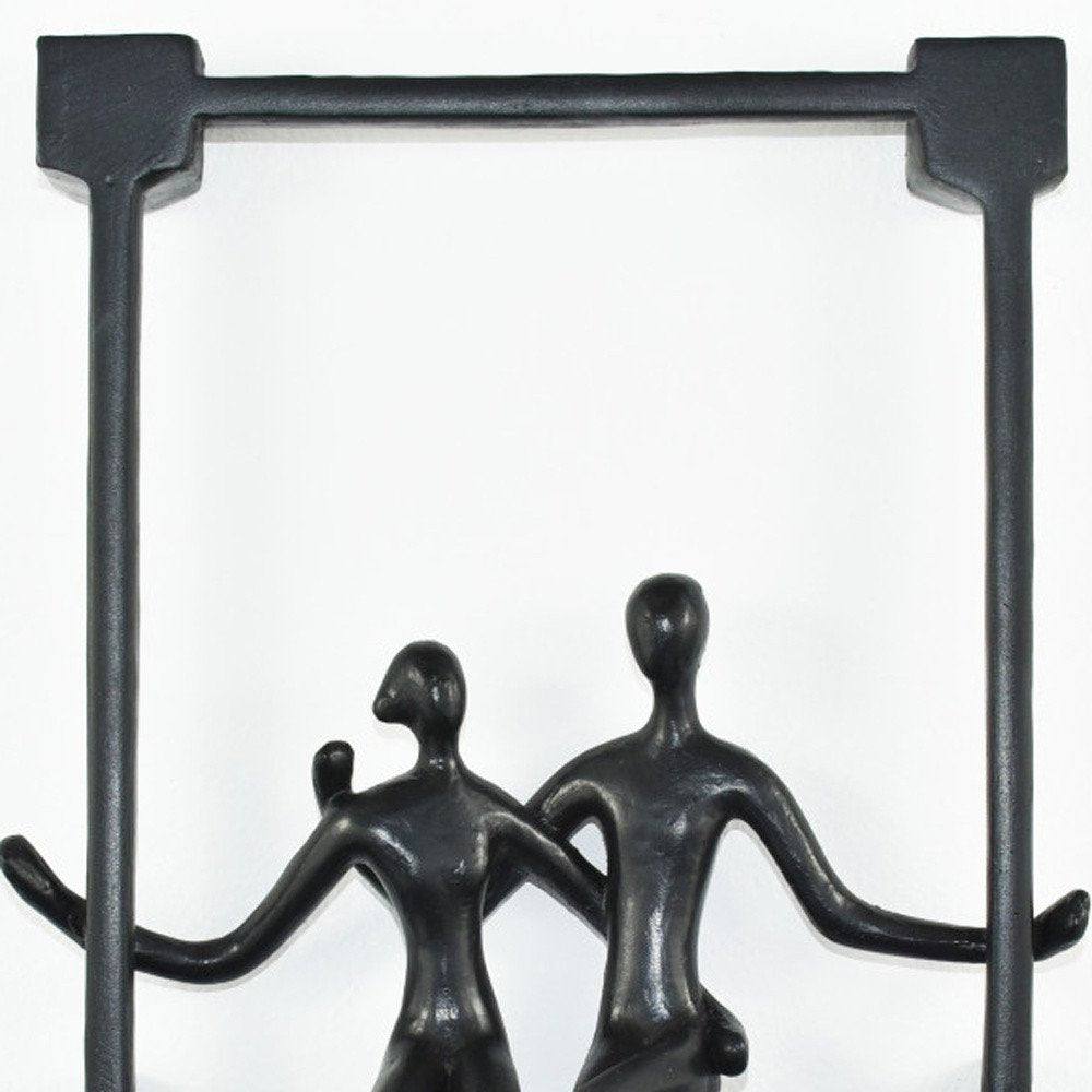 7" Black Resin People Tabletop Sculpture