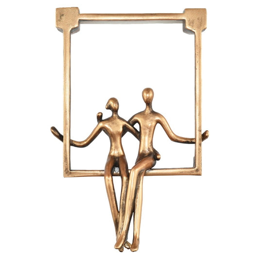 7" Bronze Resin People Tabletop Sculpture