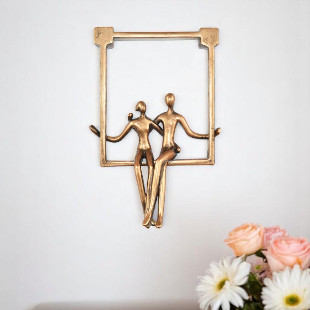 7" Bronze Resin People Tabletop Sculpture