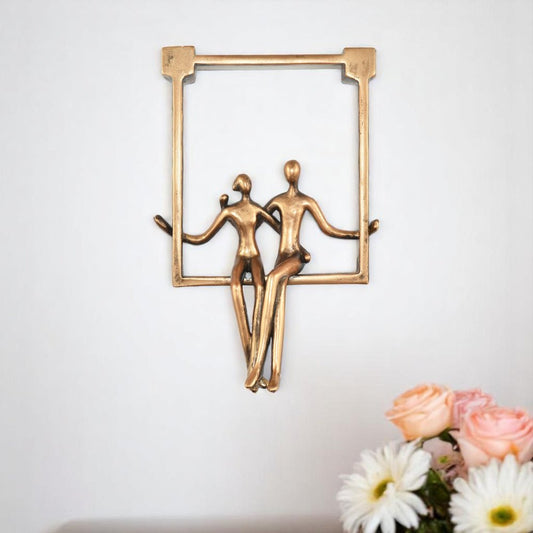 7" Bronze Resin People Tabletop Sculpture