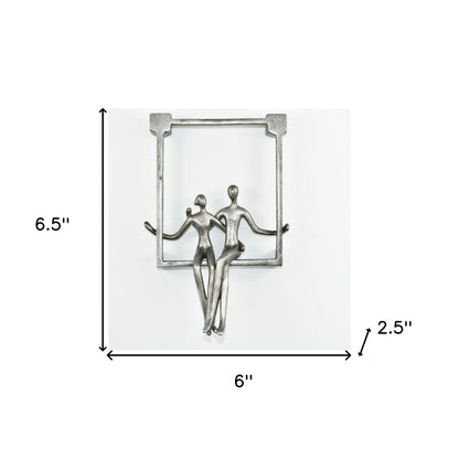 7" Pewter Resin People Tabletop Sculpture