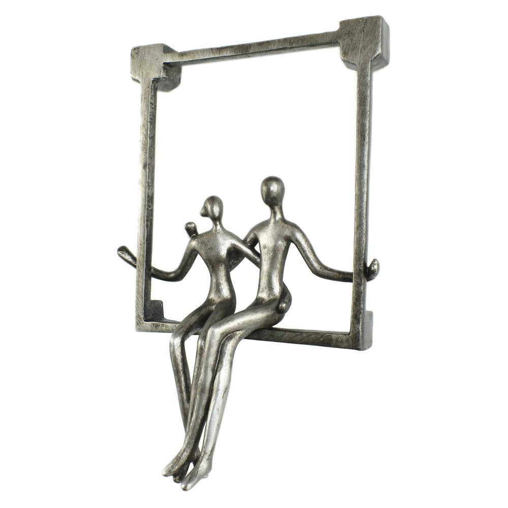 7" Pewter Resin People Tabletop Sculpture