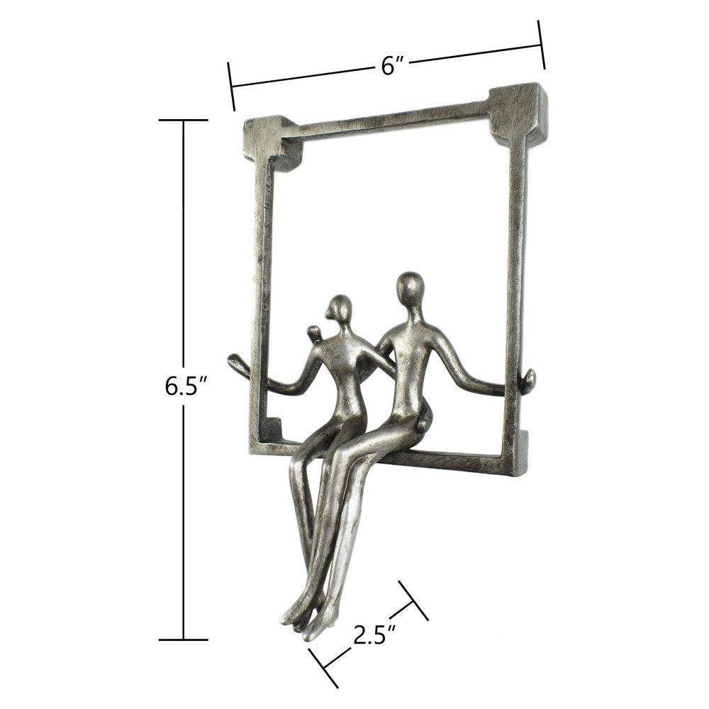 7" Pewter Resin People Tabletop Sculpture