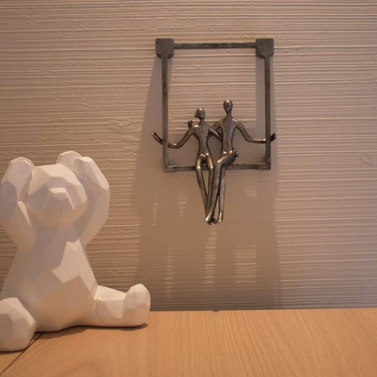 7" Pewter Resin People Tabletop Sculpture