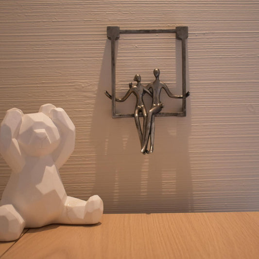 7" Pewter Resin People Tabletop Sculpture
