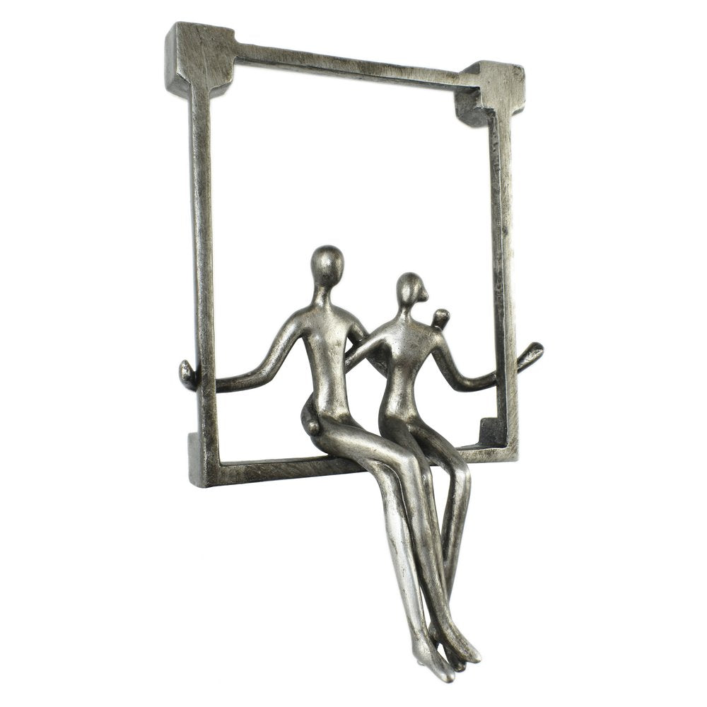 7" Pewter Resin People Tabletop Sculpture