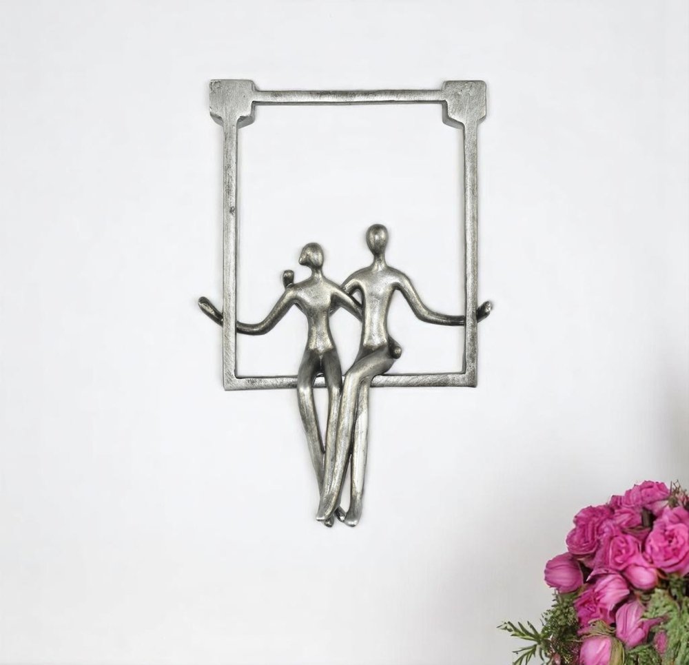 7" Pewter Resin People Tabletop Sculpture