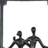 Set of Three Black Resin People Tabletop Sculpture
