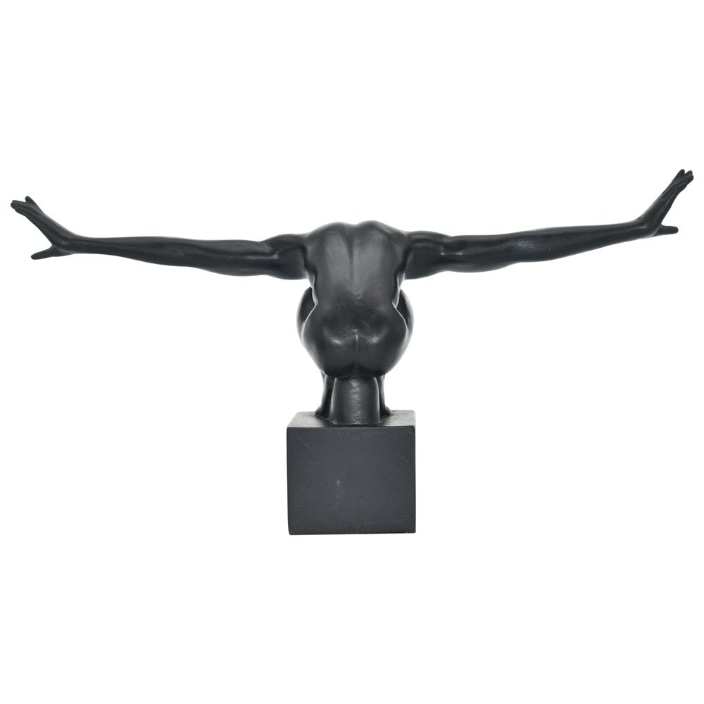 4" Black Resin Man Tabletop Sculpture