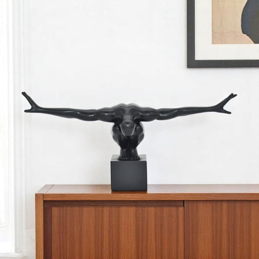 4" Black Resin Man Tabletop Sculpture