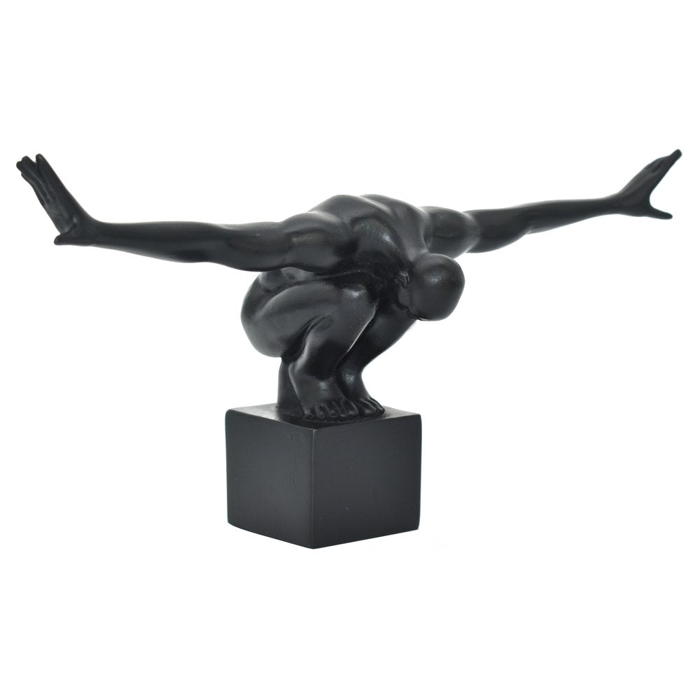 4" Black Resin Man Tabletop Sculpture
